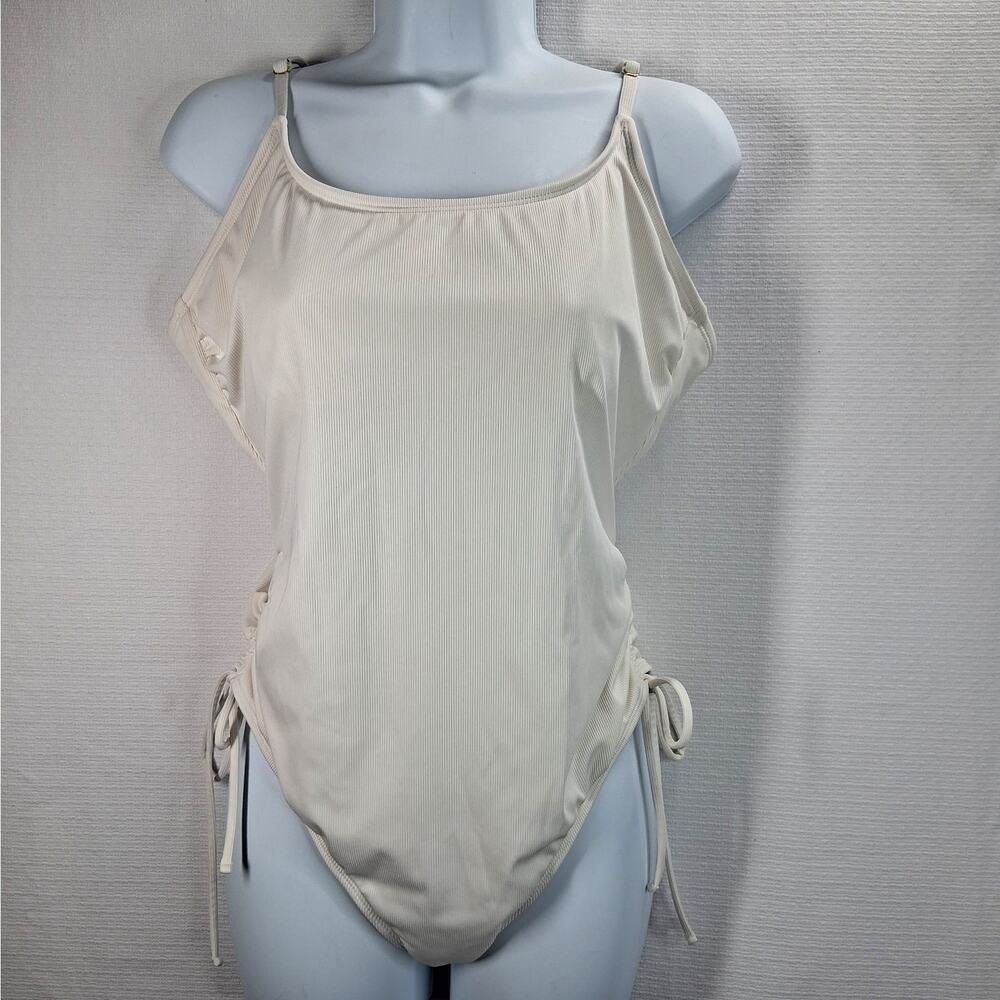 Shade & Shore One Piece Swimsuit Women's Large 12 - 14 Adjustable Off‎ White